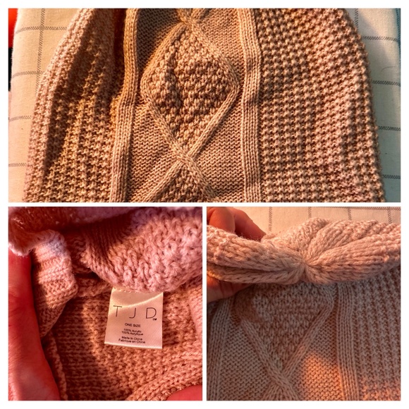 Blush Pink Textured Knit Beanie | Women’s Slouchy Winter Hat - Picture 10 of 10